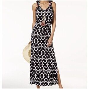TRINA TURK + INC Ikkat Geometric Racerback Maxi Dress size small
